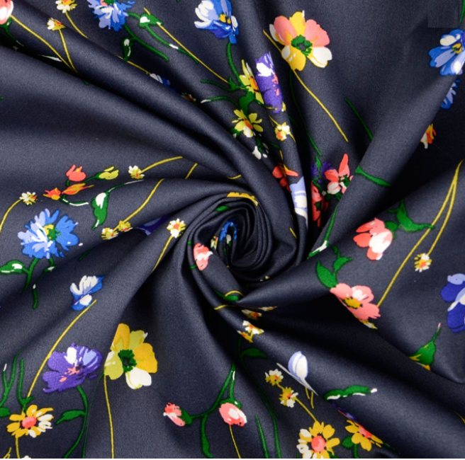 Elastic Satin Druck TEA GARDEN